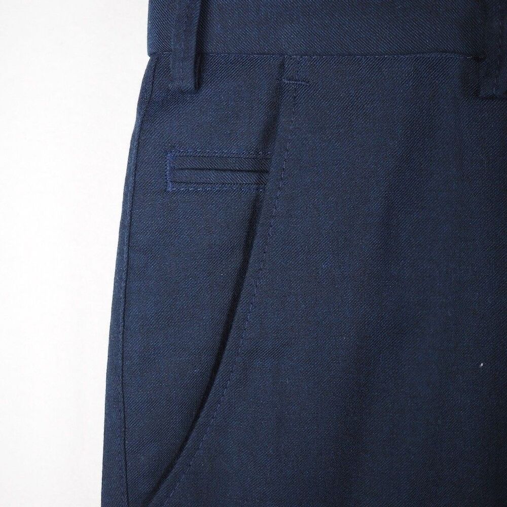 MEYER Hosen Bonn Wool Linen Cotton Summer Trousers Mens EU 54 US 38 Navy Pants - Picture 3 of 13
